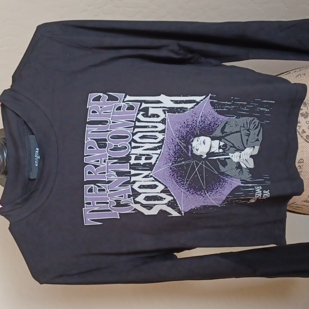 KILLSTAR XXL BLACK LONG BELL SLEEVES CROPPED TOP" BE STRANGE"COLLABORATION